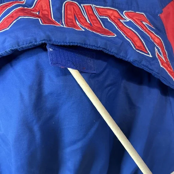 STARTER‎ 90's GIANTS Pullover Hooded Jacket Quilted Large NFL Pro Line Football